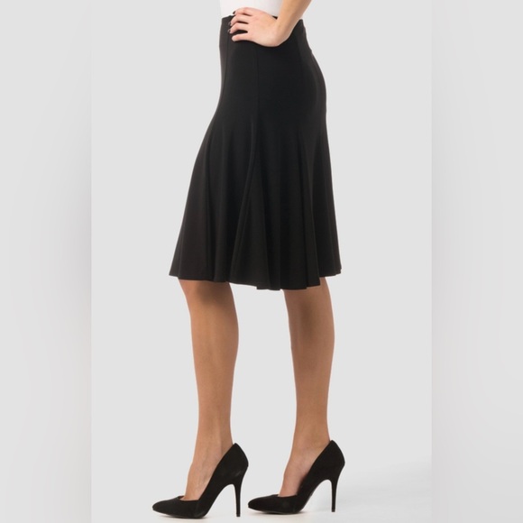 Joseph Ribkoff Black A Line Midi Skirt, Fitted Waist With Elegant Pleats, US 8 - Picture 5 of 13